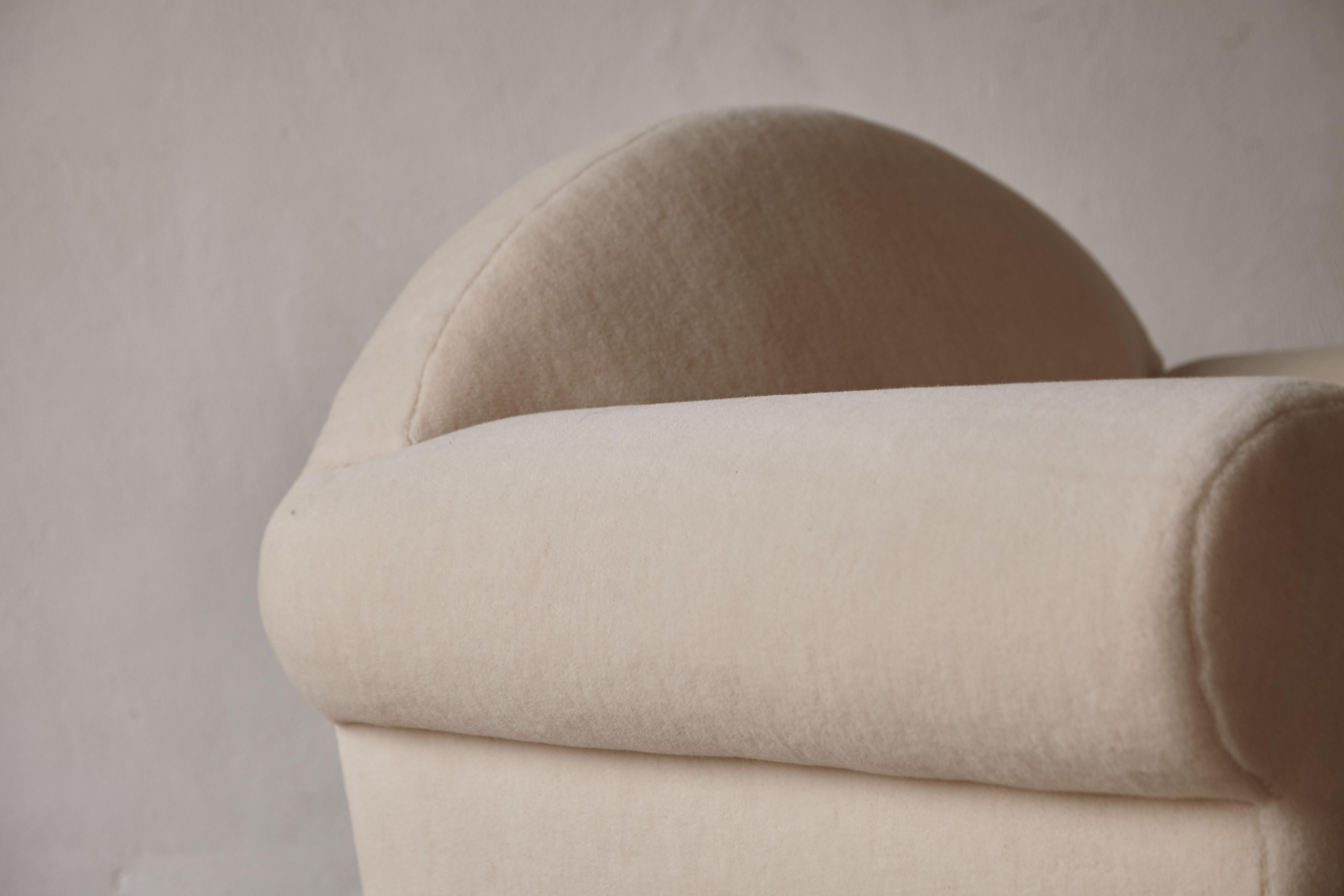 Elegant Armchair, Upholstered in Pure Alpaca For Sale 7