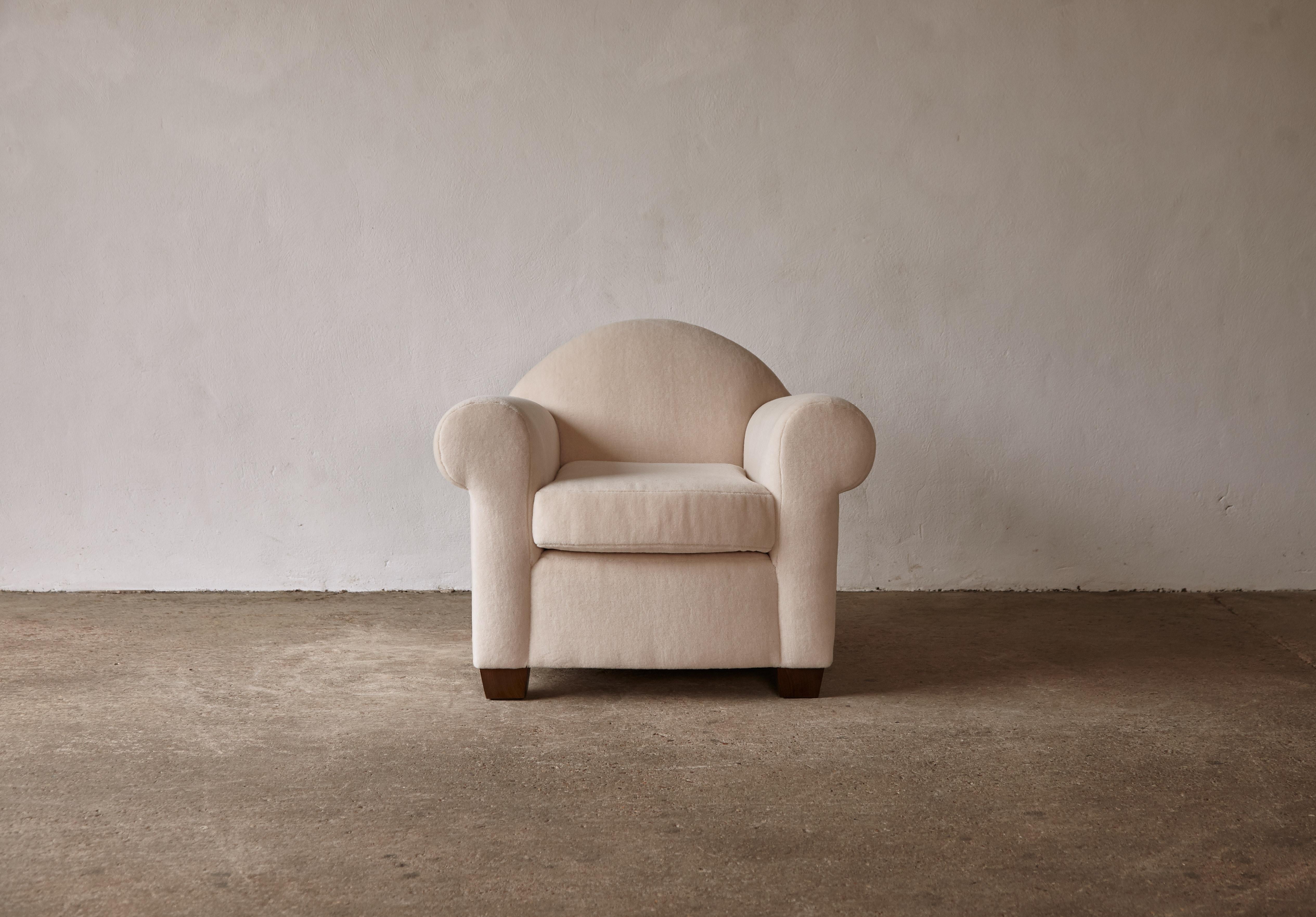Art Deco Elegant Armchair, Upholstered in Pure Alpaca For Sale