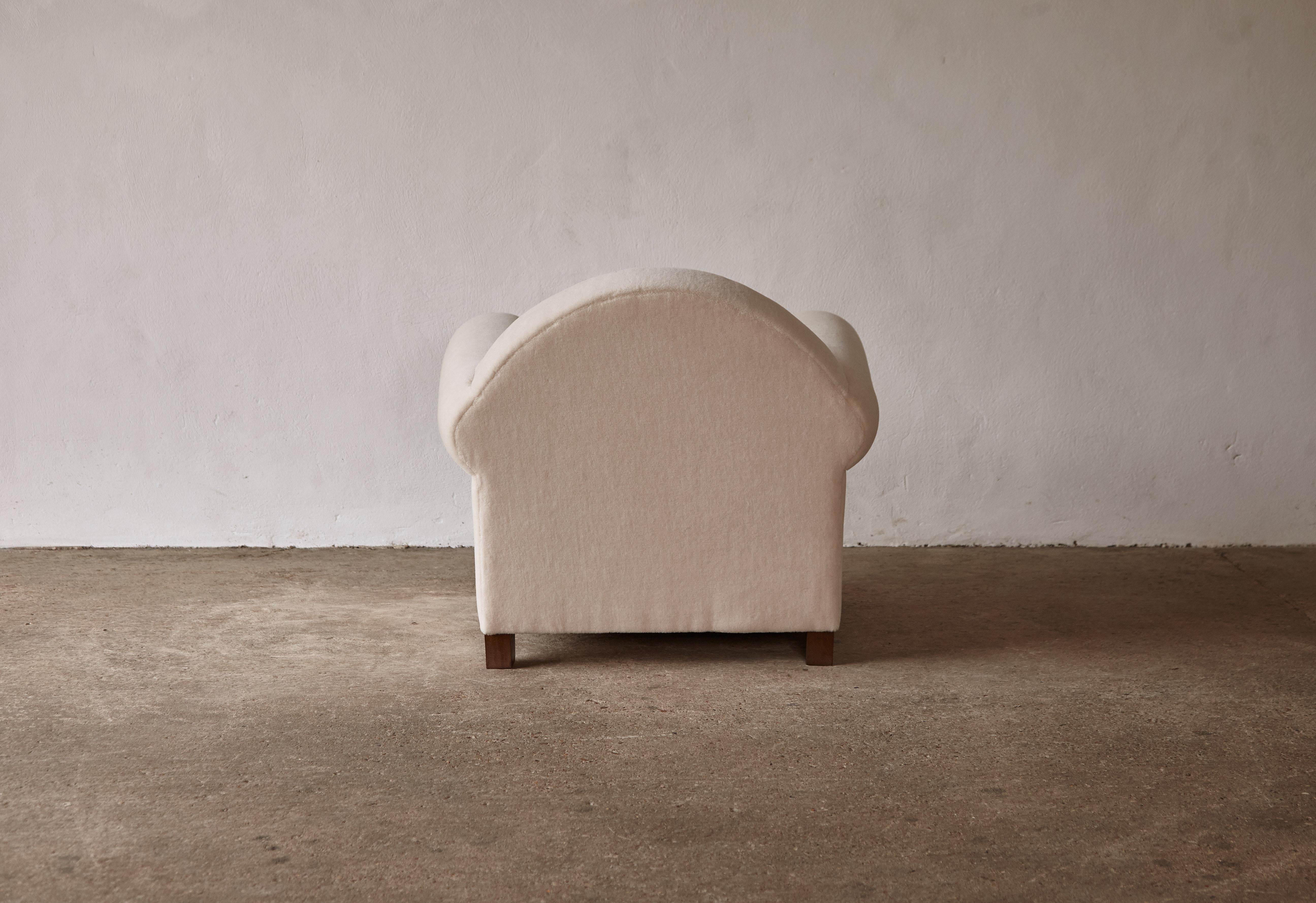 Contemporary Elegant Armchair, Upholstered in Pure Alpaca For Sale
