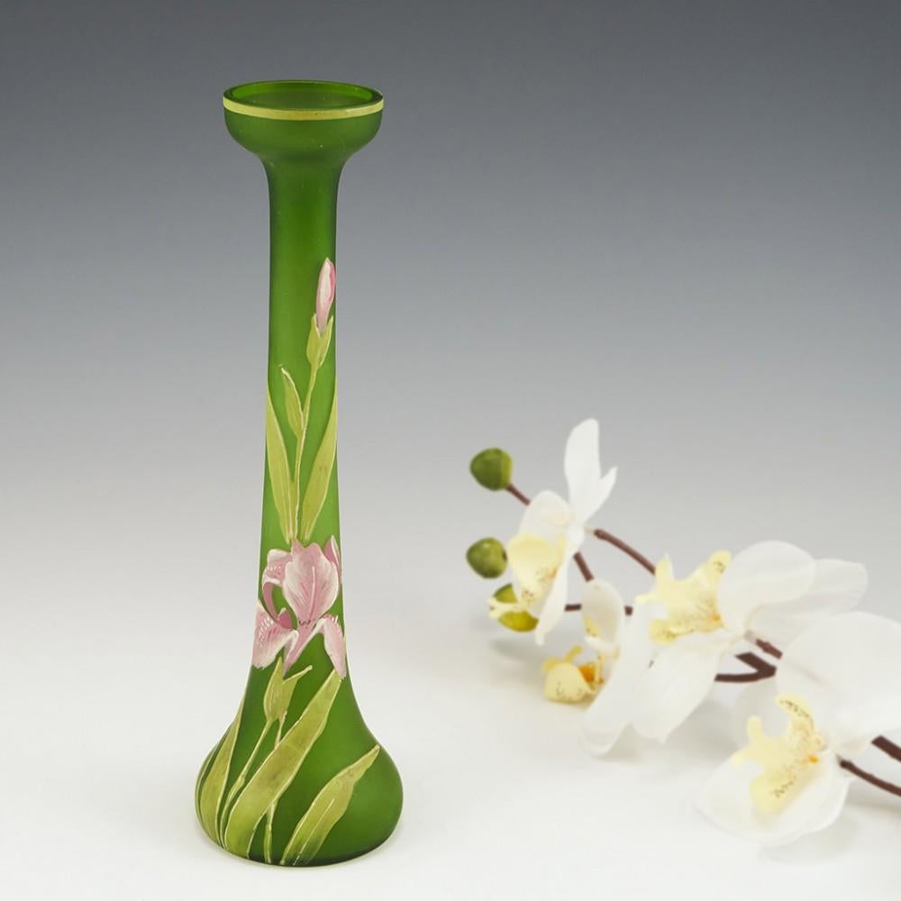 An Elegant Carl Goldberg Enamelled Glass Vase, c1900 For Sale 1