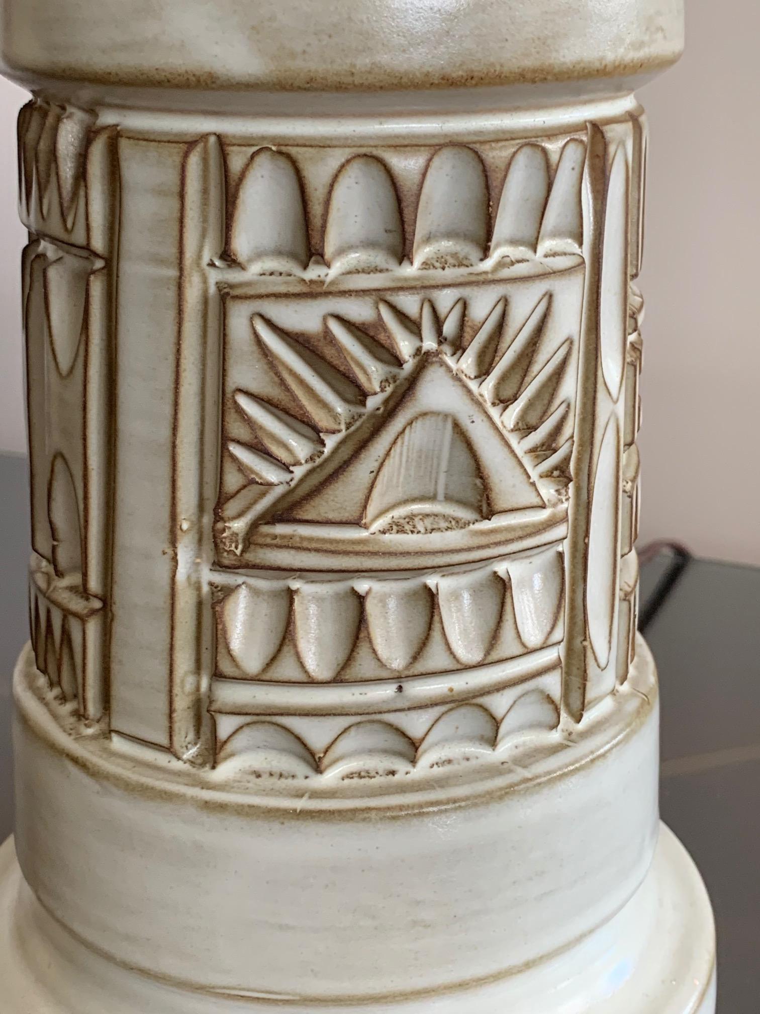 Elegante Keramiklampe von Marius Bessone Vallauris, Frankreich (Ende des 20. Jahrhunderts) im Angebot