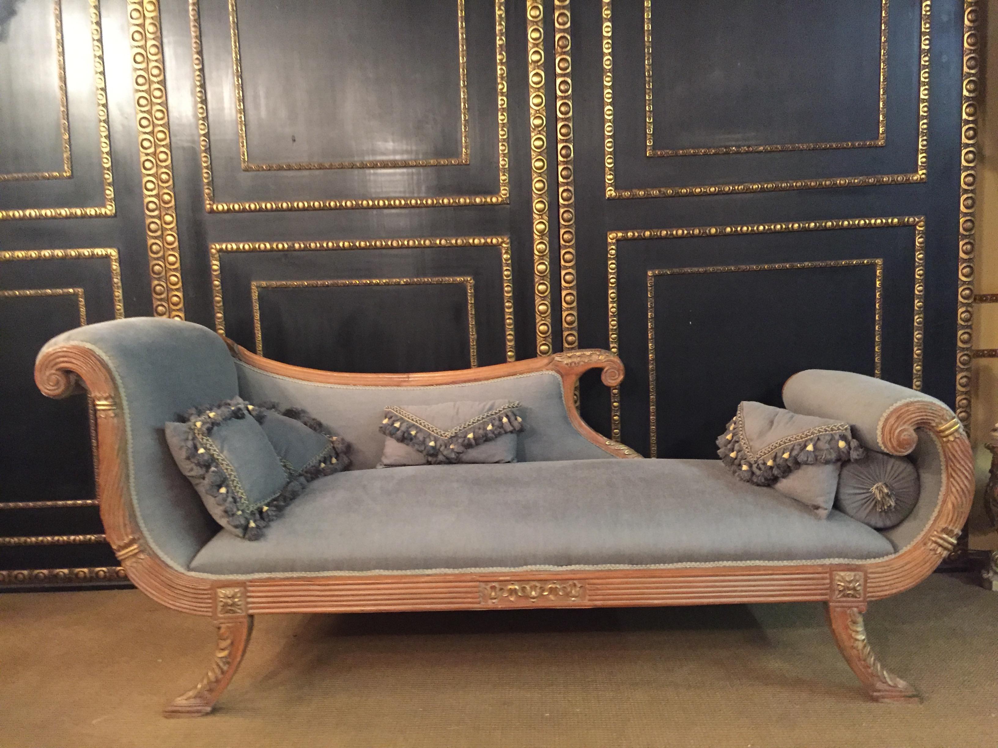 French Elegant Chaise Longue in Empire Style