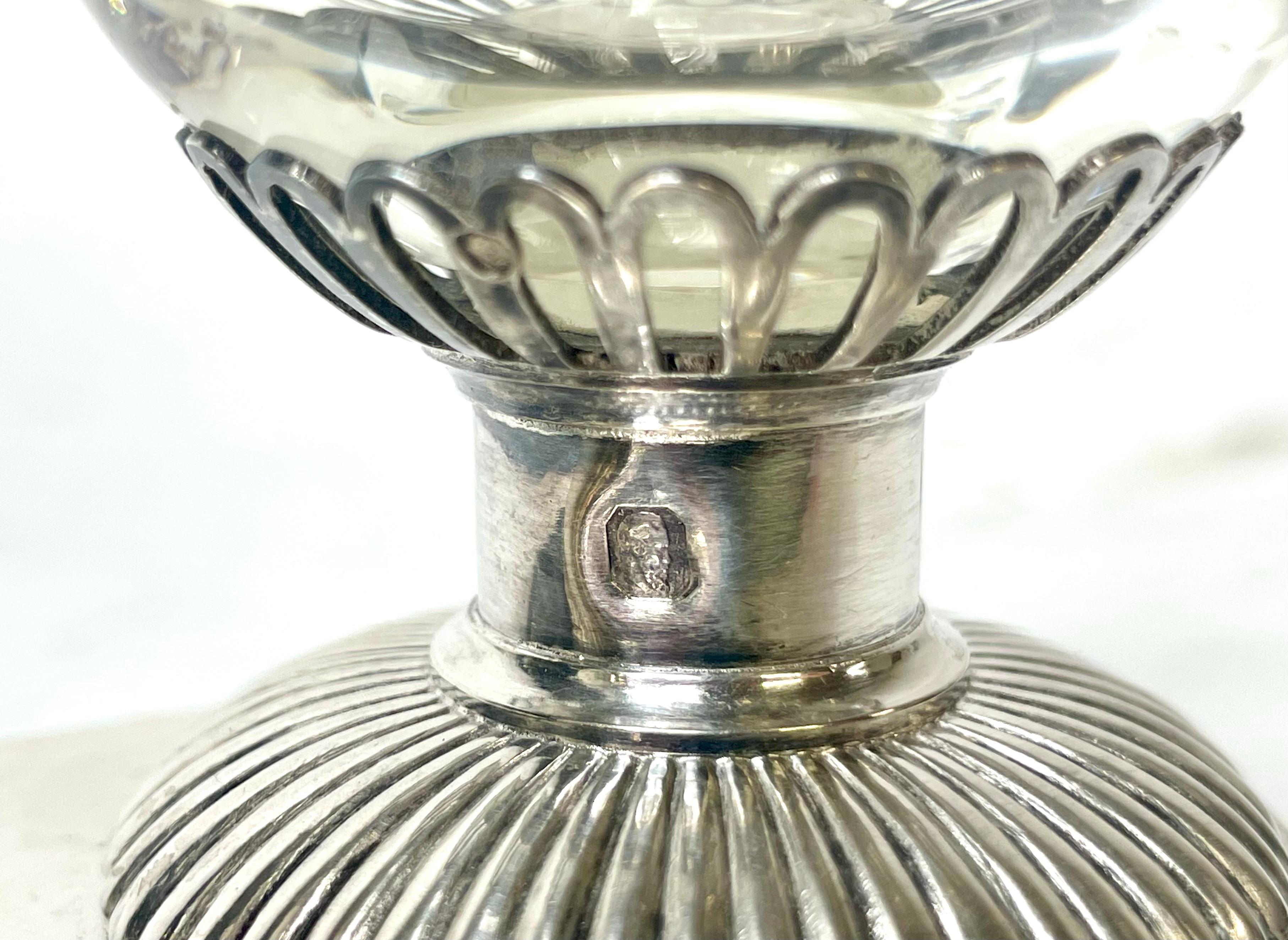 1820er Jahre Französisch Silber Doppel-Salzkeller  im Zustand „Gut“ im Angebot in LA CIOTAT, FR
