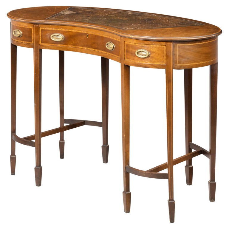 Elegant Early 20th Century Ladies Kidney Shaped Writing Desk For