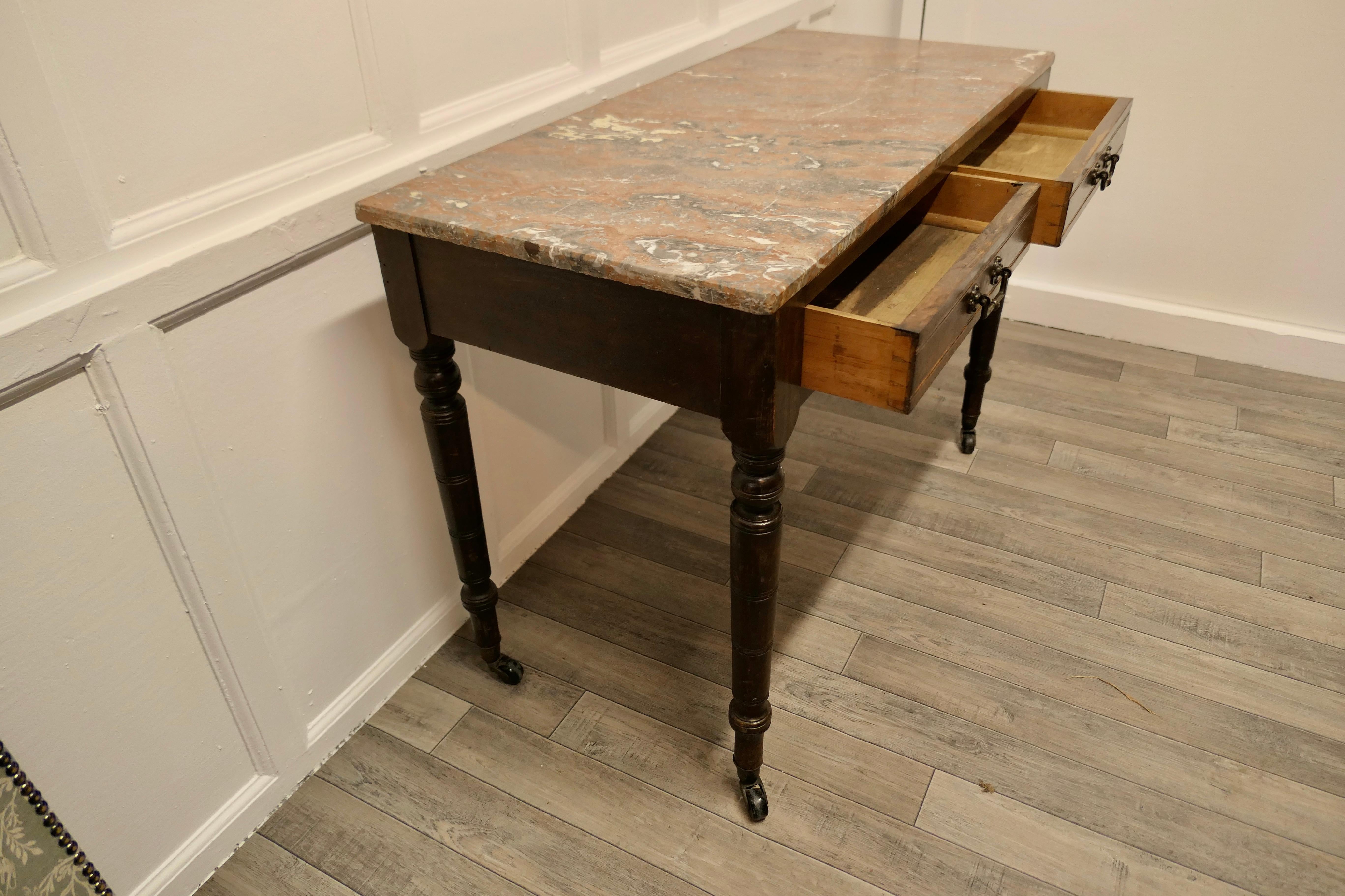 An Elegant Edwardian Pine Writing Table by Shoolbred 3