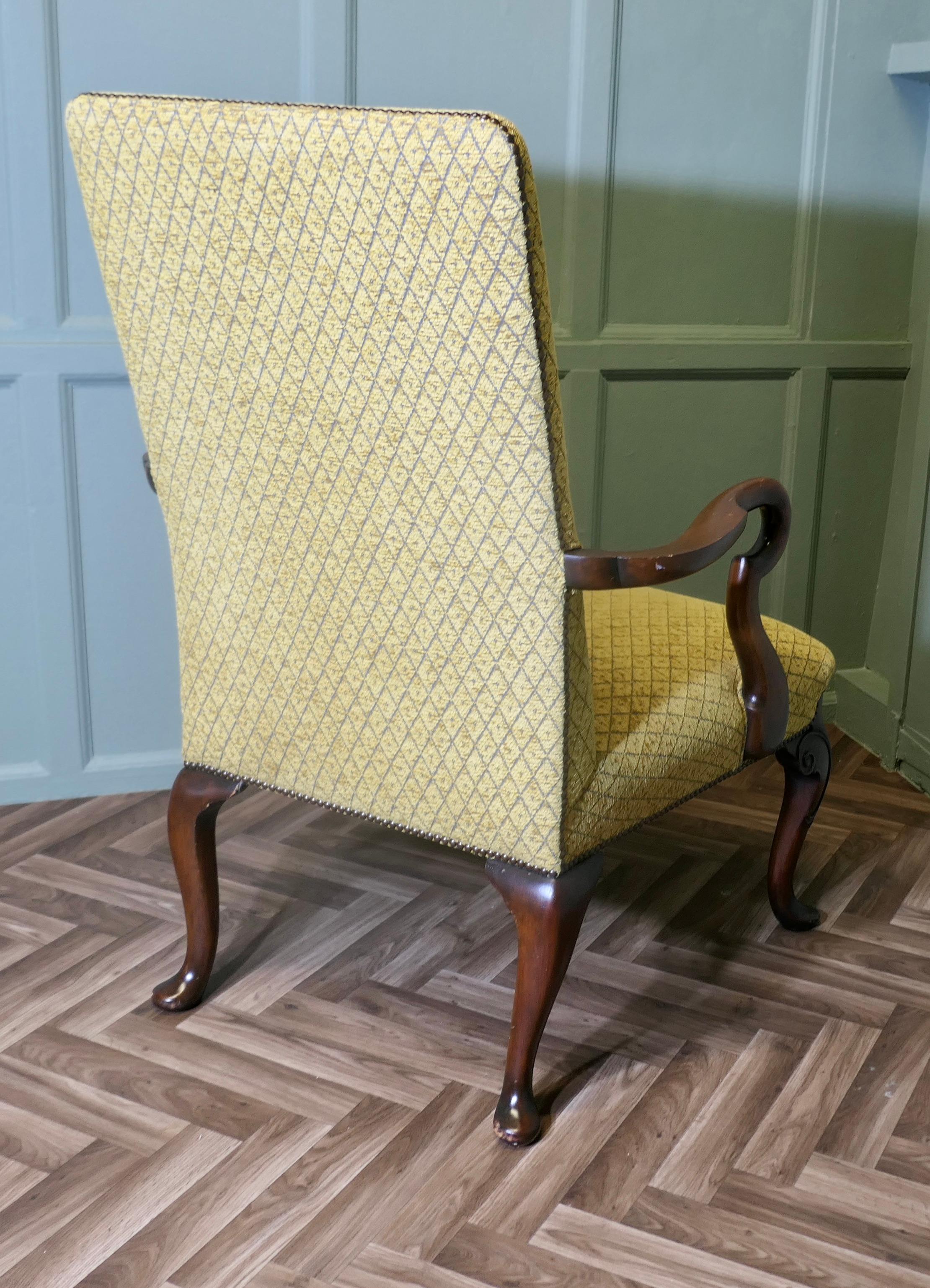Une élégante chaise de cheminée édouardienne tapissée en vente 1