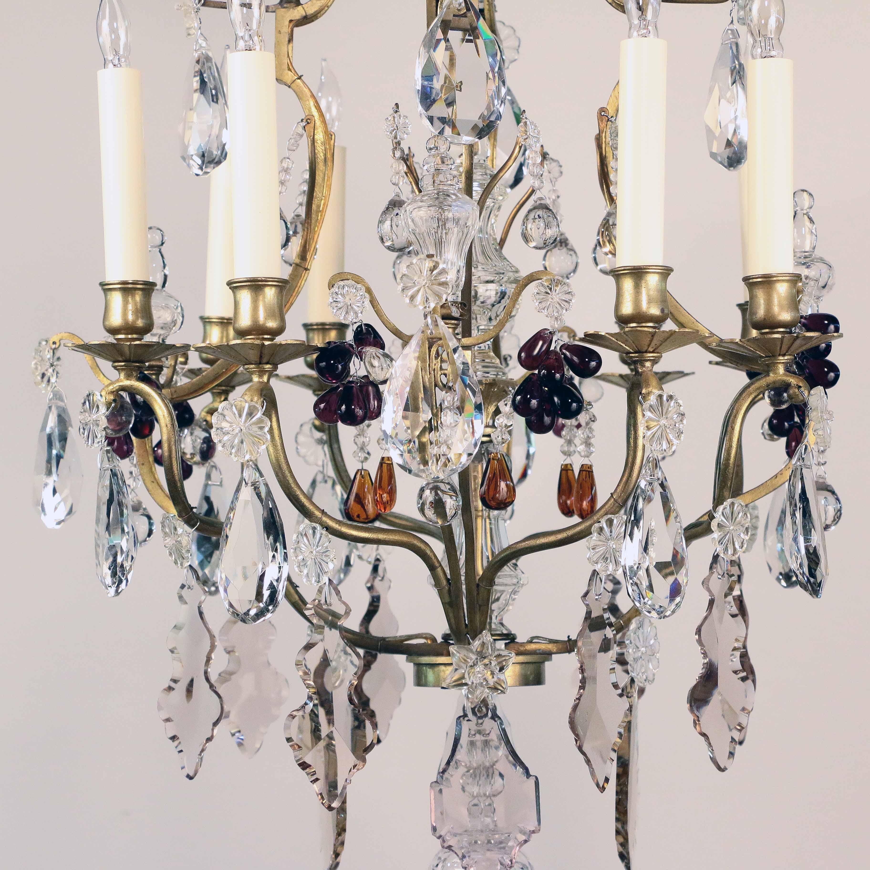 Louis XIV Elegant Eight-Light French Bronze Cage Chandelier