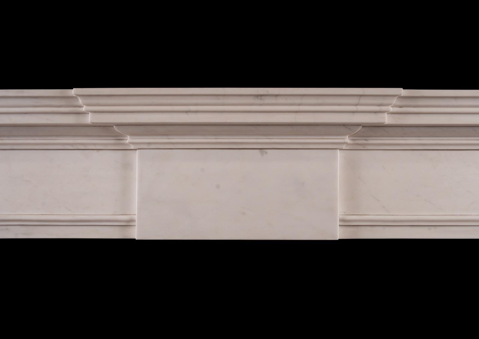 Georgian An Elegant English Fireplace in White Marble For Sale