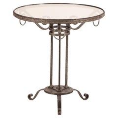 An Elegant French Art Deco Iron Glass Top Table, C 1930.