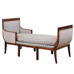 Used An Elegant French Duchesse en Bateau (Chaise) Newly Upholstered, 19th Century