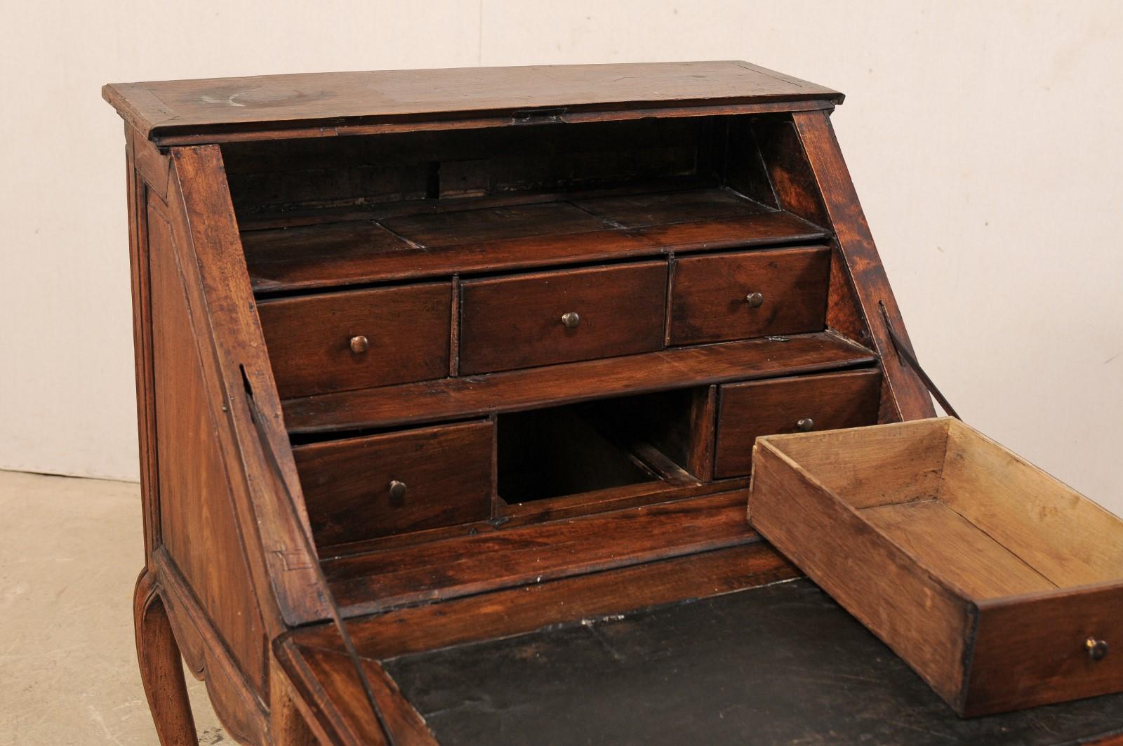 Wood Elegant French Louis XV Period Secretary Writing Desk with Hidden Compartment For Sale