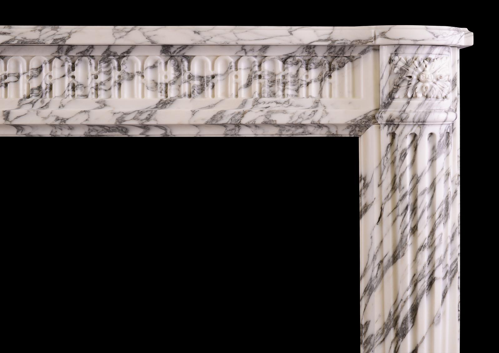 An Elegant French Louis XVI Style Fireplace In Good Condition For Sale In London, GB