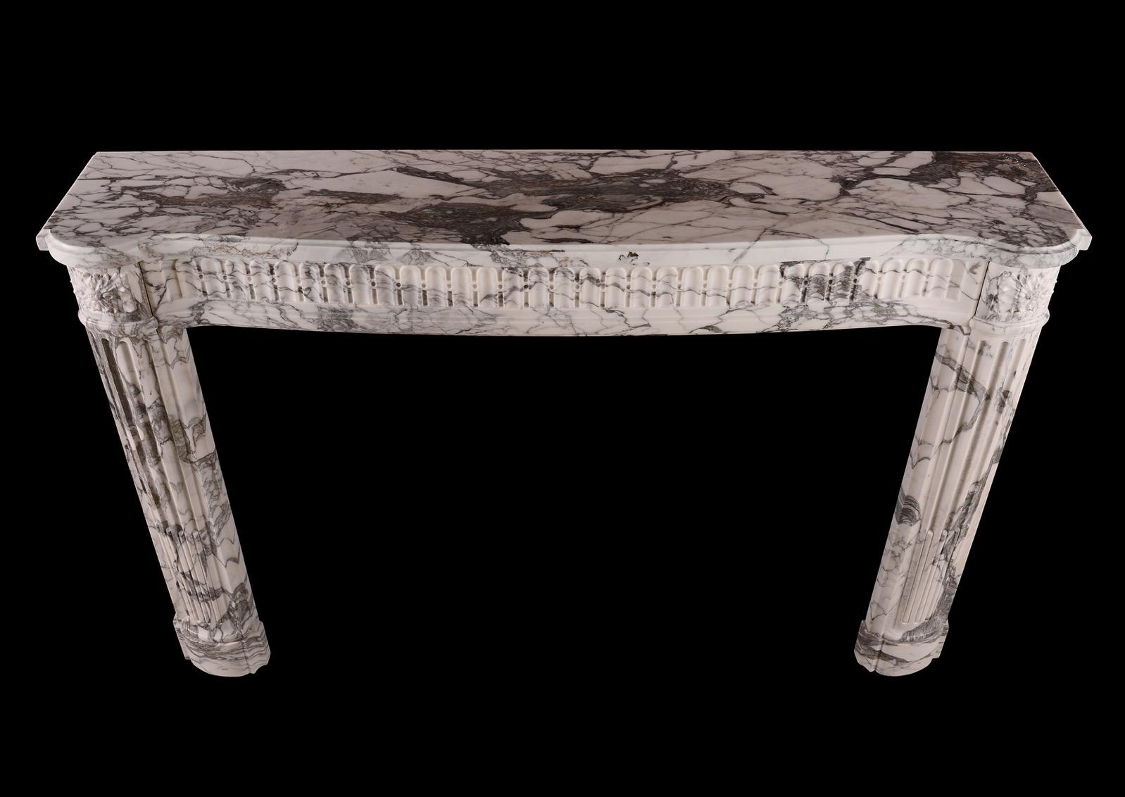 An Elegant French Louis XVI Style Fireplace For Sale 1