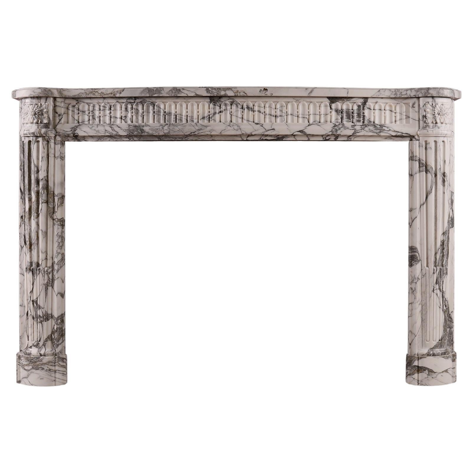An Elegant French Louis XVI Style Fireplace For Sale