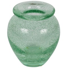 Green Glass Vase by Daum Nancy