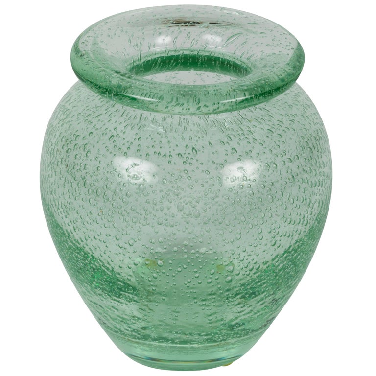 Green Glass Vase by Daum Nancy at 1stDibs