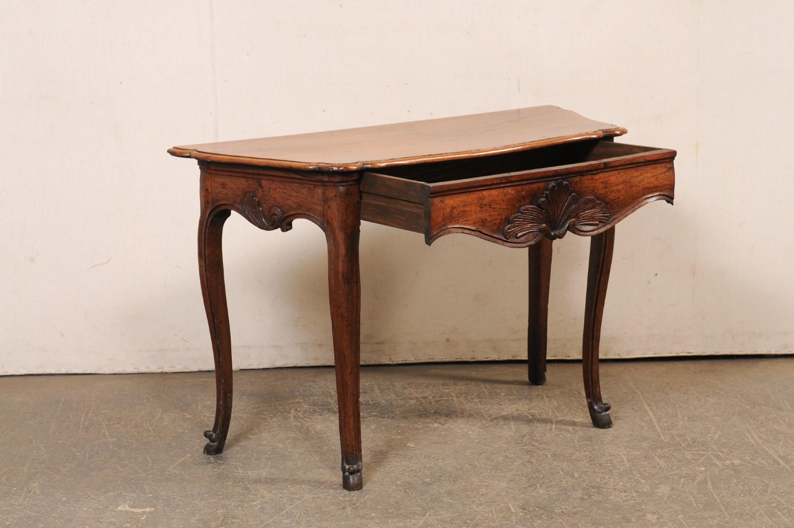 An Elegant Late 18th C. French Console Table w/Hidden Drawer and Hooved Feet In Good Condition For Sale In Atlanta, GA