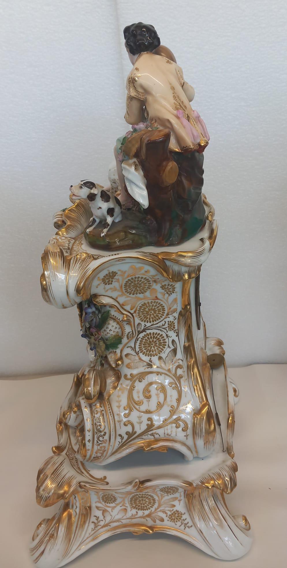An elegant mantle piece clock with vases made in Paris circa 1860 For Sale 4