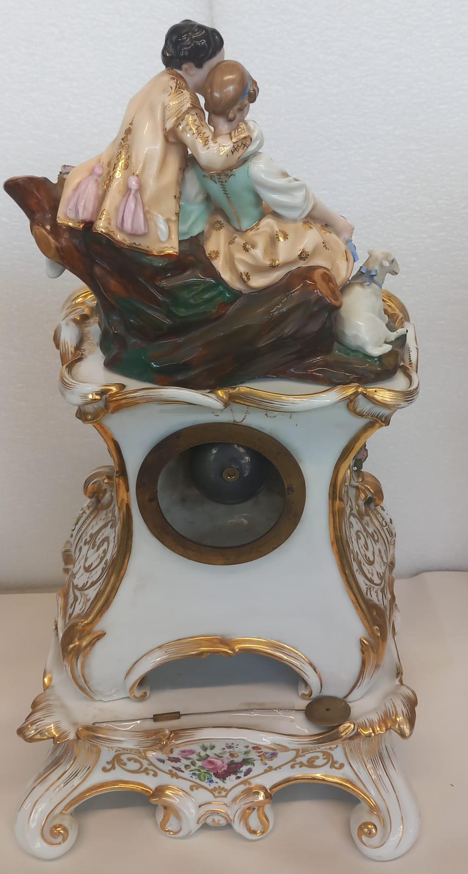 An elegant mantle piece clock with vases made in Paris circa 1860 For Sale 6