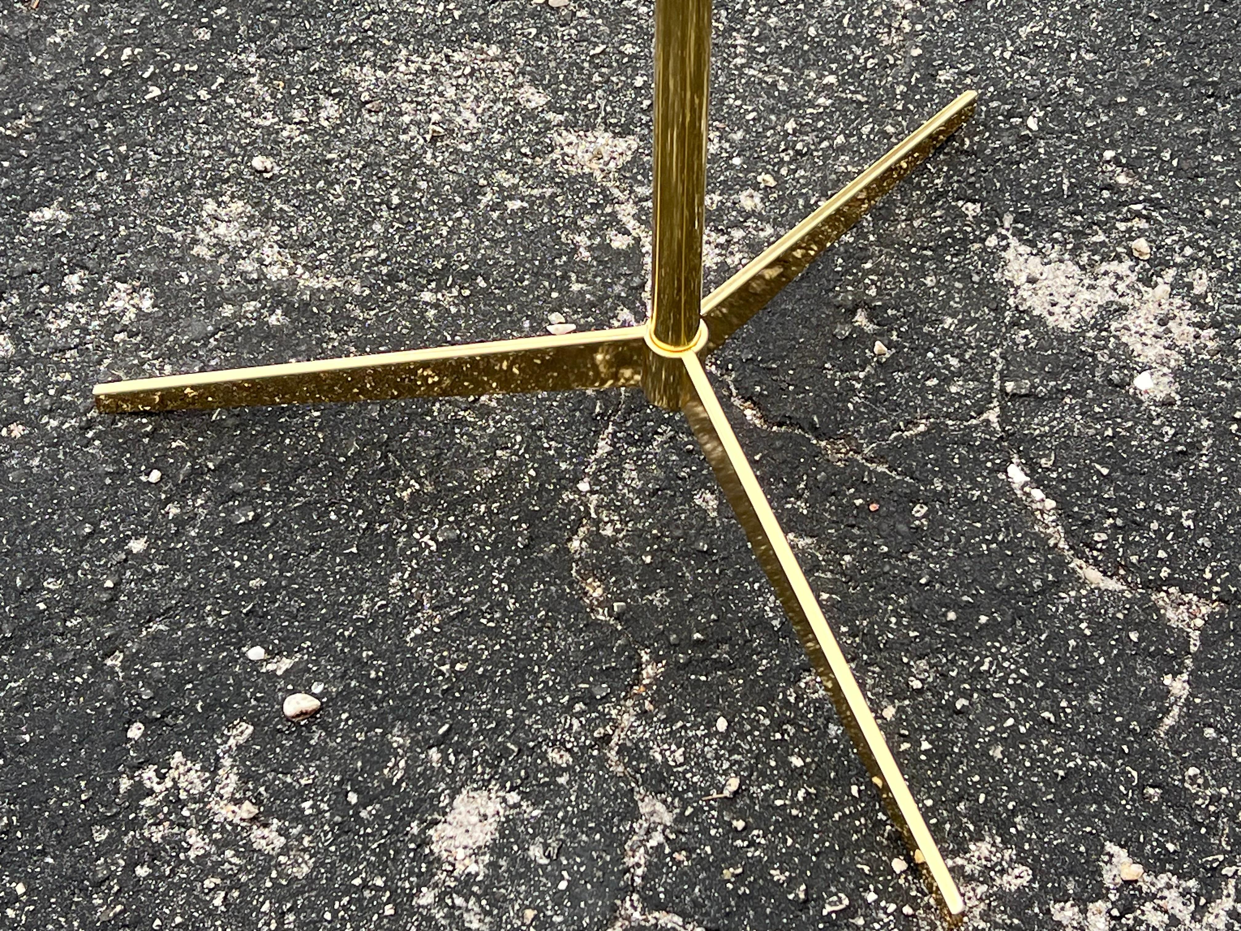 Mid-20th Century An Elegant Mid Century Brass Gueridon With Glass Top Ca' 1960's For Sale
