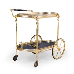 Elegant Mid-Century Drinks Trolley with Two Oval Tiers