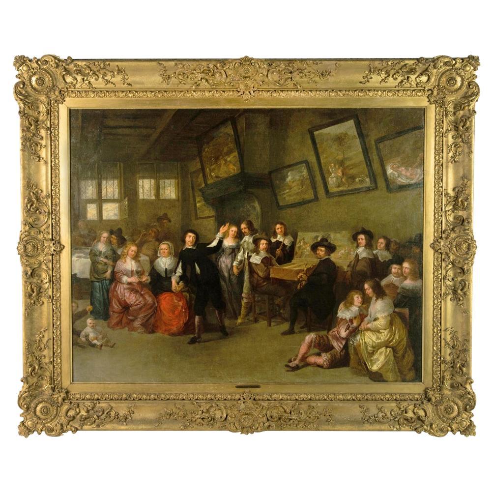 Elegant Musical Party in an Interior’ Attributed to Gillis Van Tilborgh For Sale