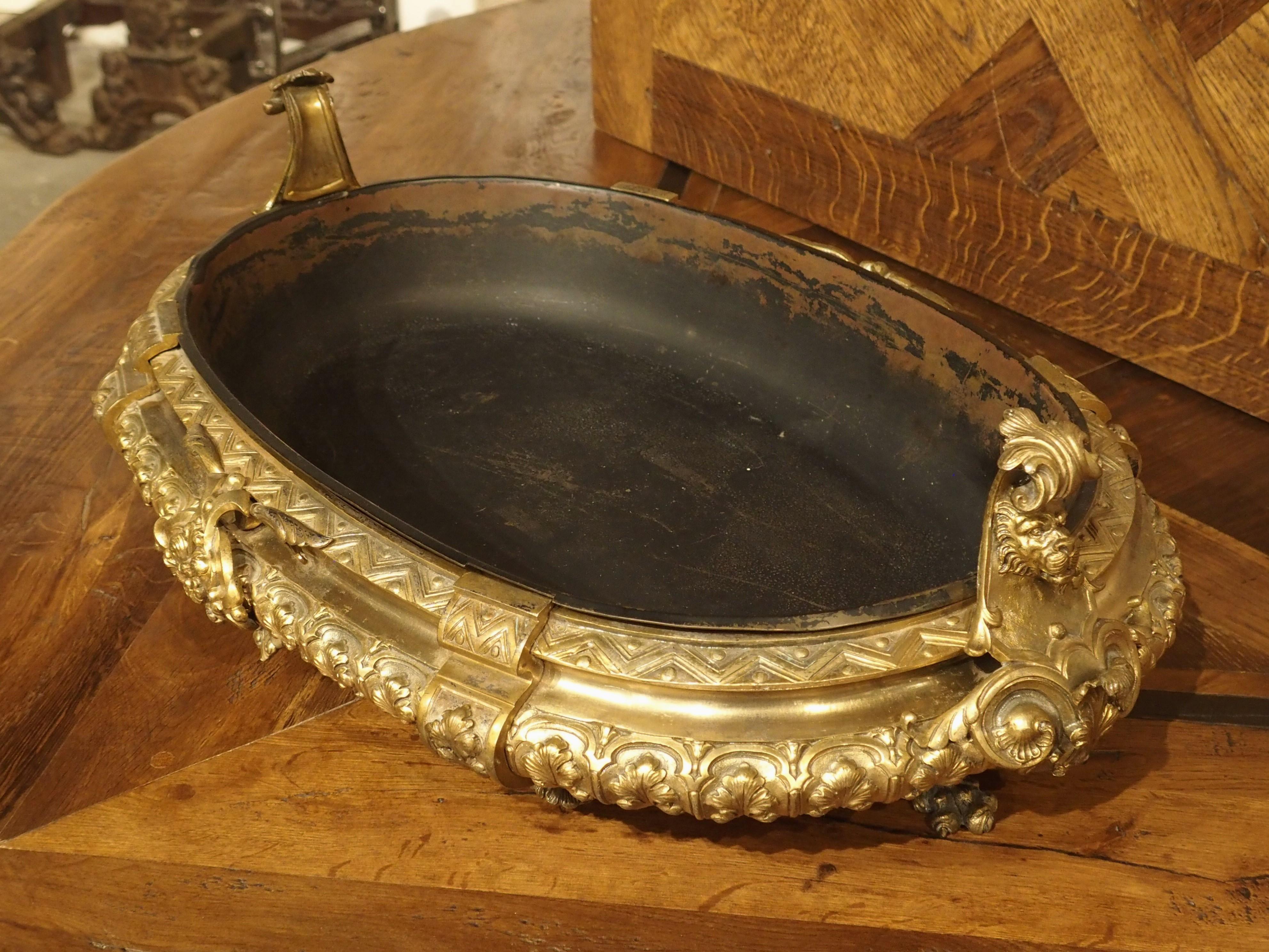 Elegant Neoclassical Gilt Bronze Jardiniere from France, Circa 1850 For Sale 10