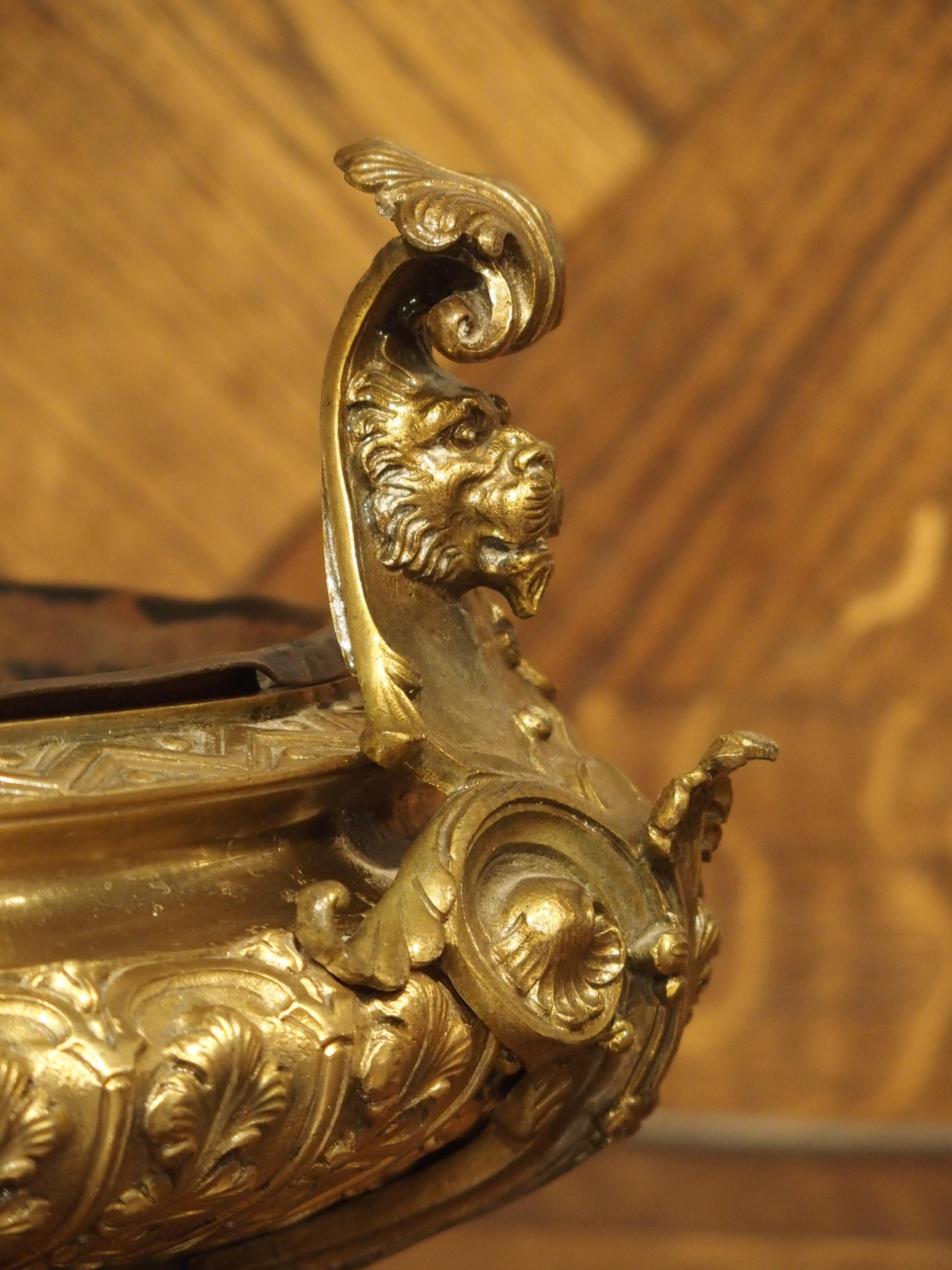 19th Century Elegant Neoclassical Gilt Bronze Jardiniere from France, Circa 1850 For Sale