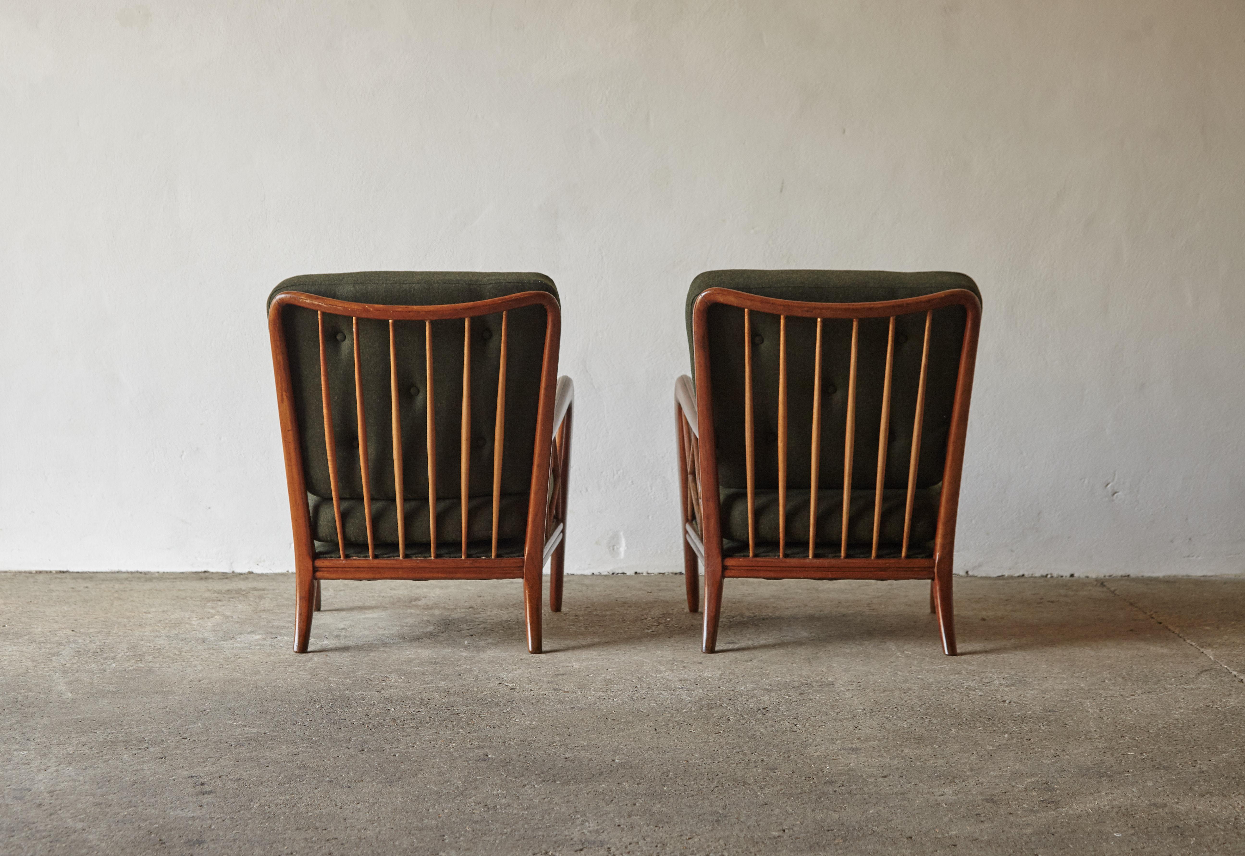 Elegant Pair of Armchairs Attributed to Paolo Buffa, Italy, 1950s 2
