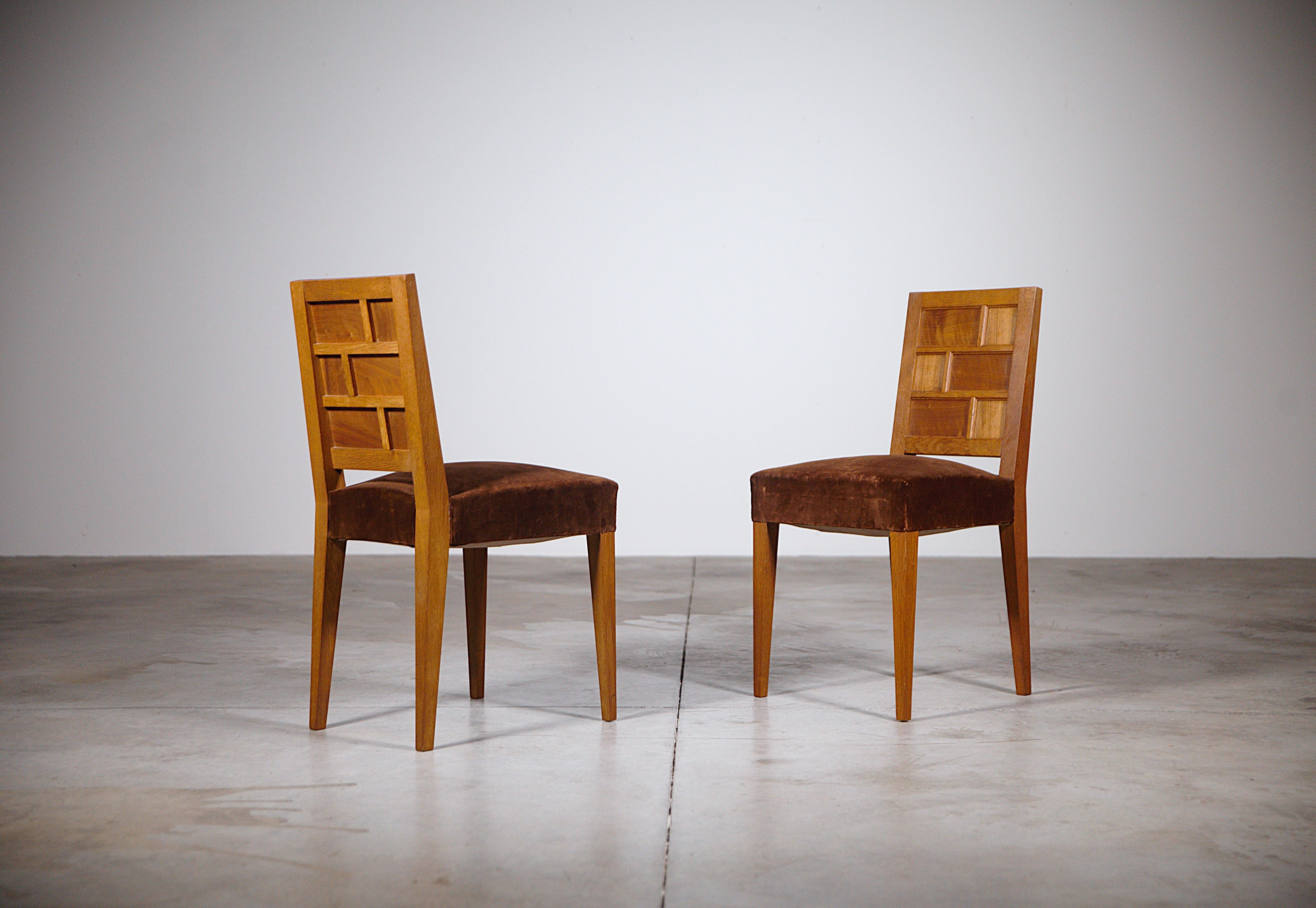 Ein elegantes Paar Art Déco Stühle Frankreich 1930er Jahre im Angebot 5