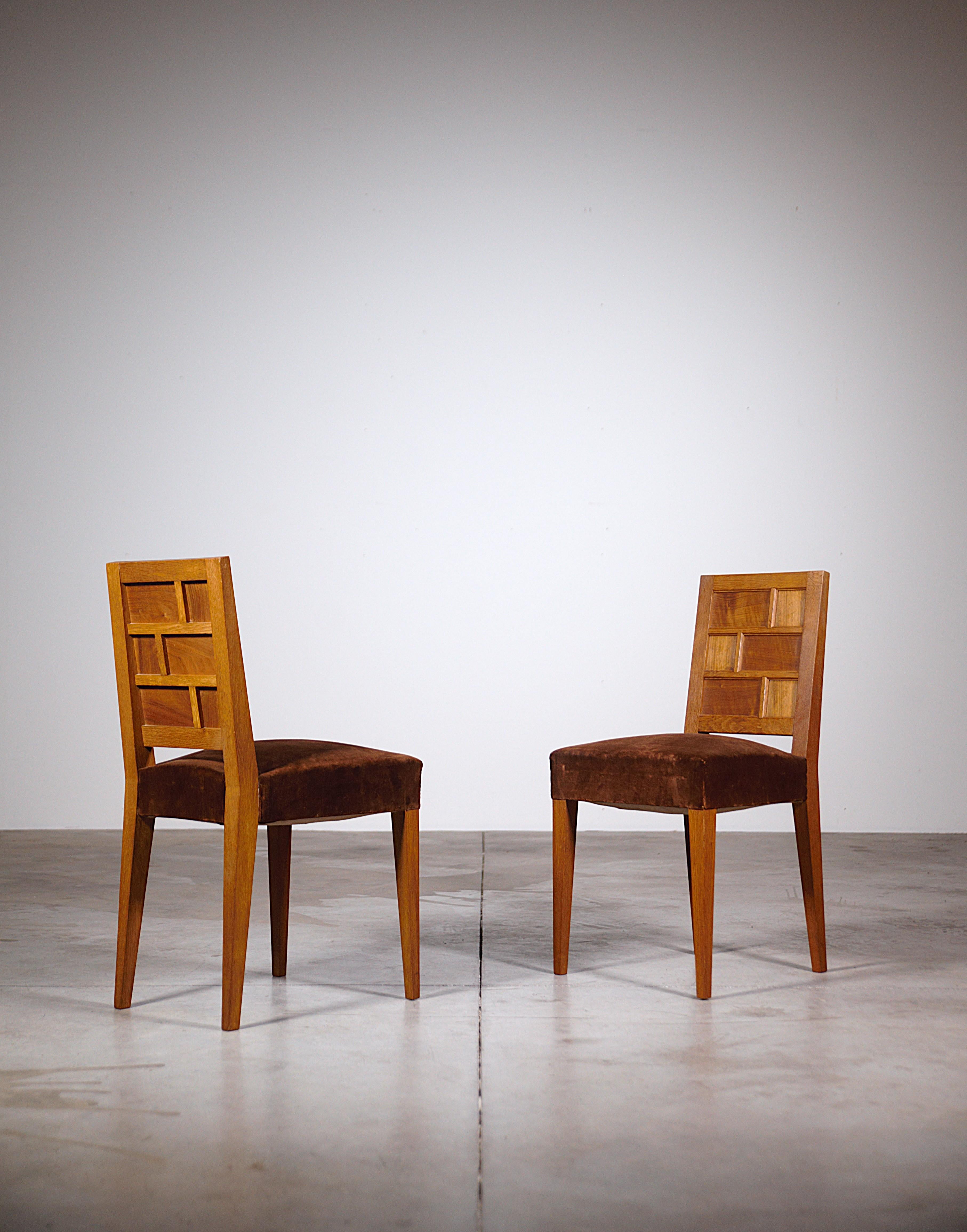 Ein elegantes Paar Art Déco Stühle Frankreich 1930er Jahre im Angebot 6