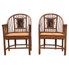An Elegant Pair of Brighton Pavilion Victorian Design Cane And Bamboo Chairs