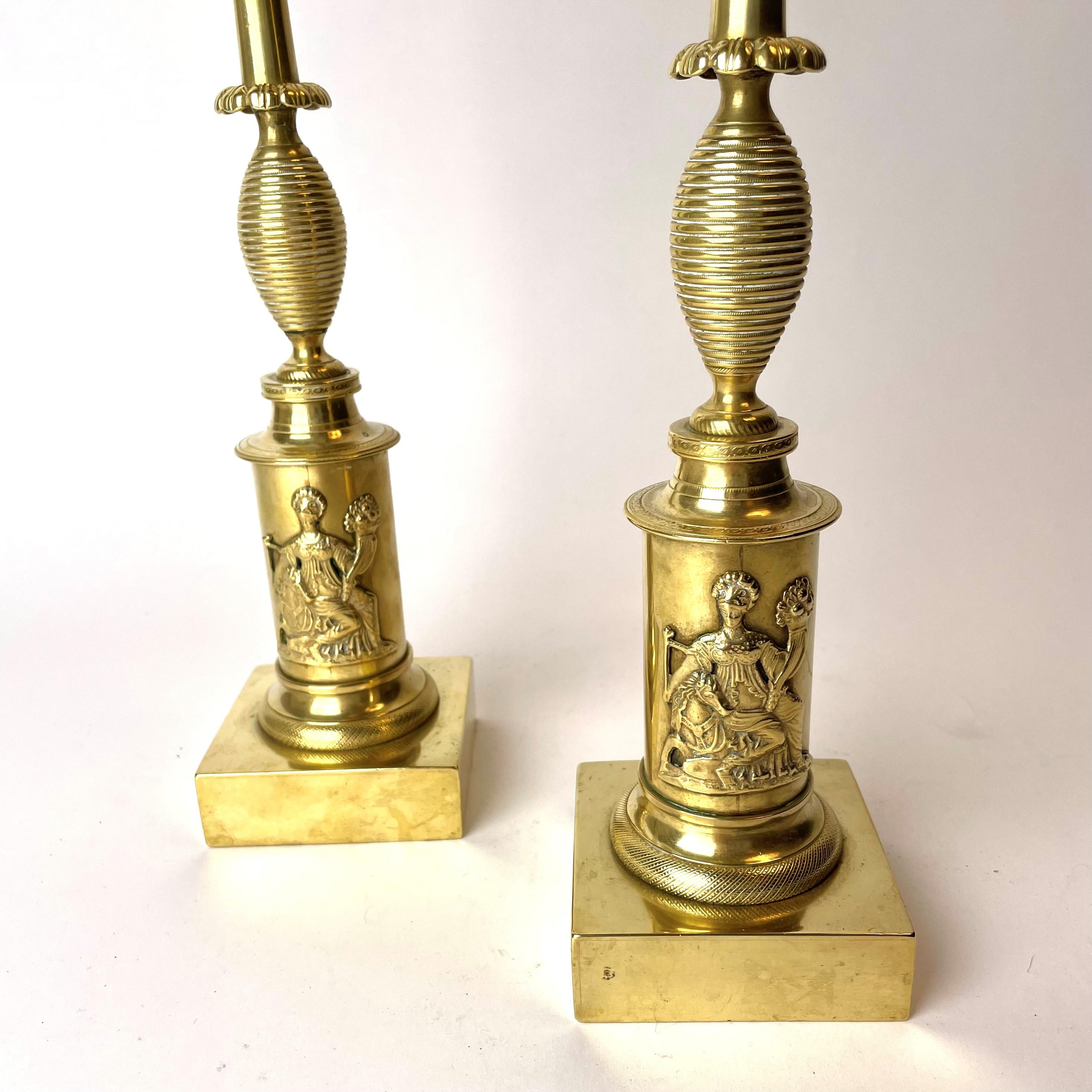 Early 19th Century Elegant Pair of Candelabras in Swedish Empire 'Karl Johan' from the 1820s