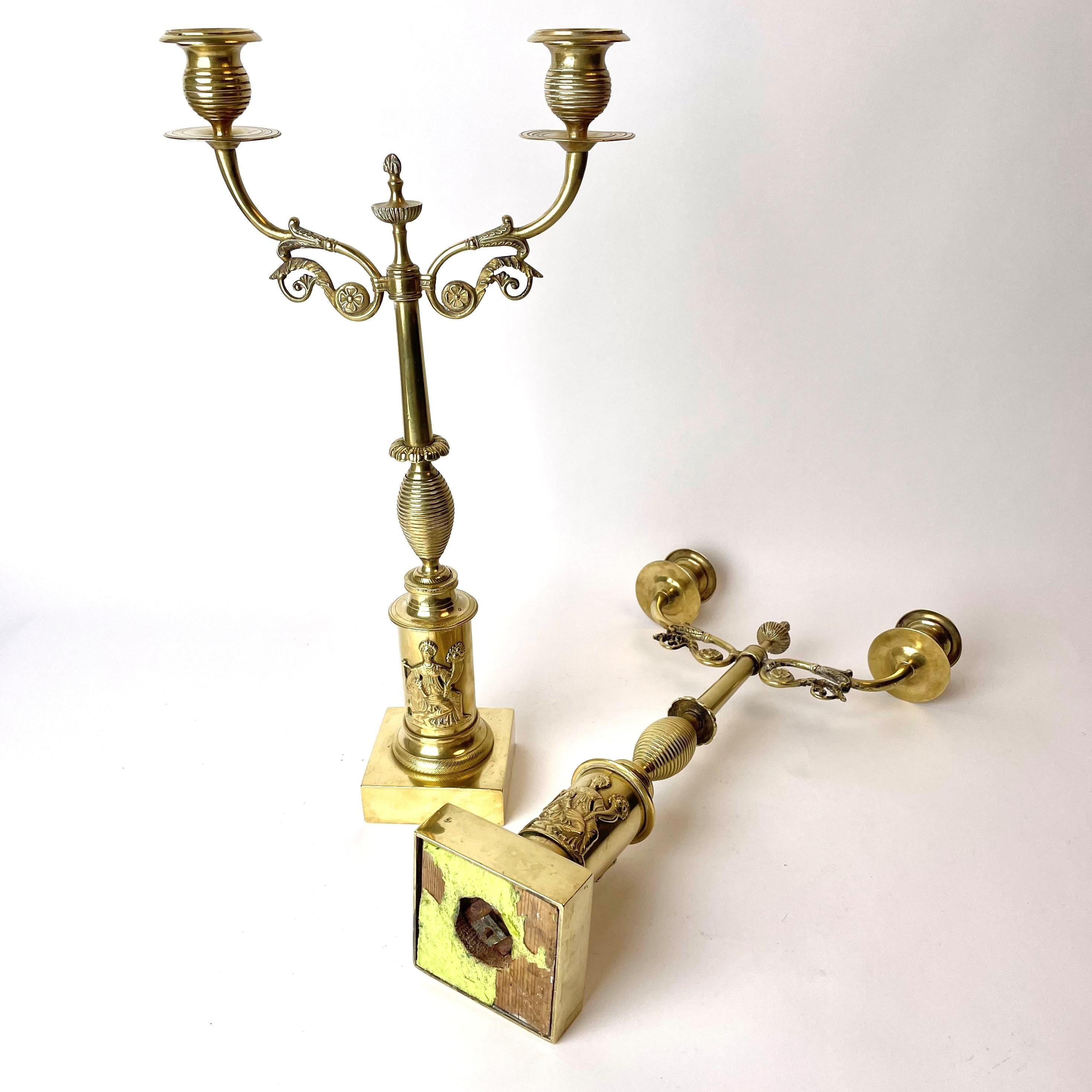 Elegant Pair of Candelabras in Swedish Empire 'Karl Johan' from the 1820s 4
