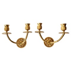 Elegant Pair of Empire Appliques in Gilt Bronze from Early 19th Century