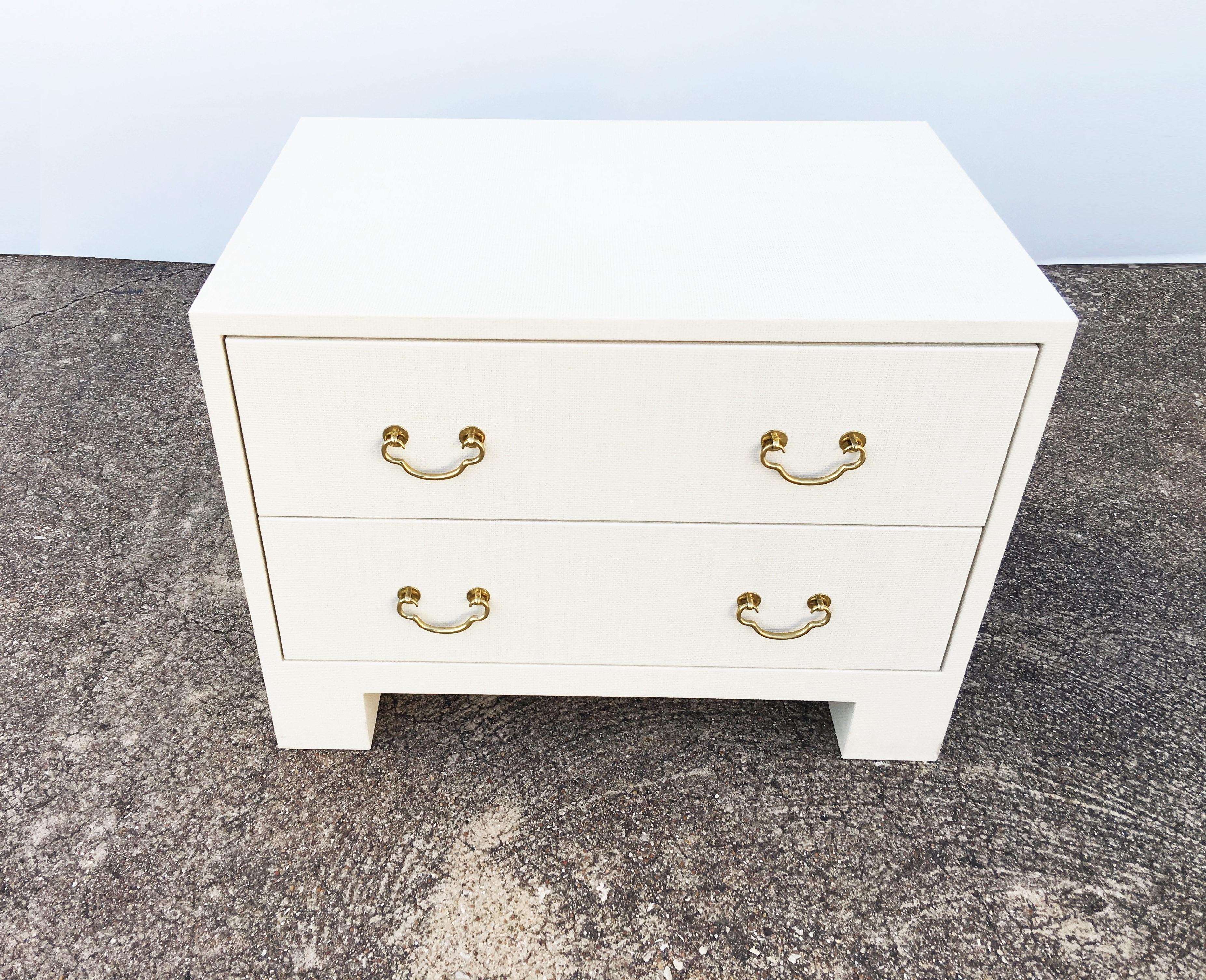 grasscloth nightstands