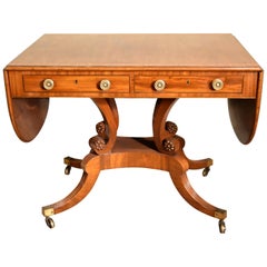 Elegant Regency Period Cross Banded Sofa Table