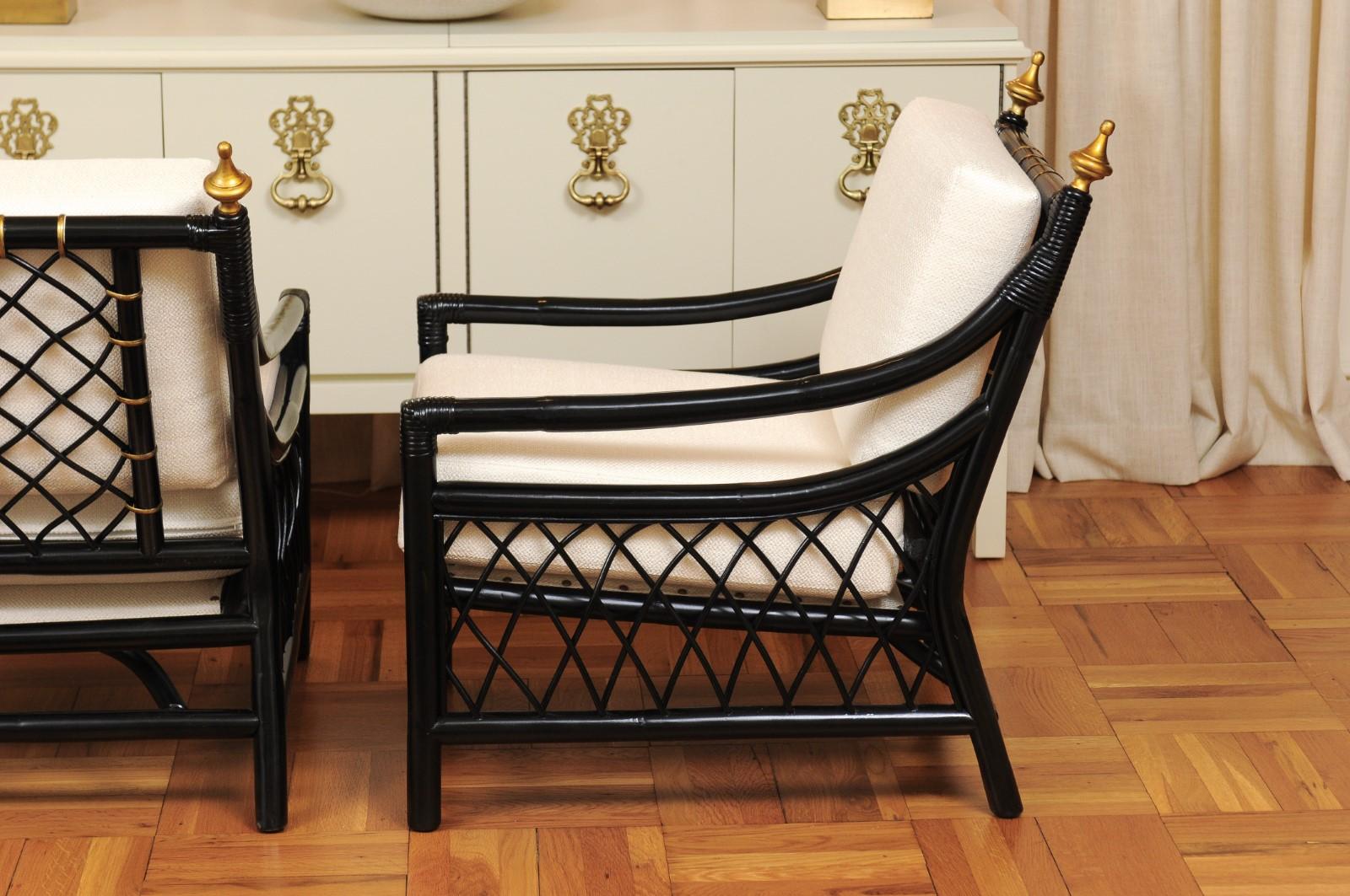 Elegant Restored Pair of Throne Loungers by Willow and Reed, circa 1955 For Sale 4