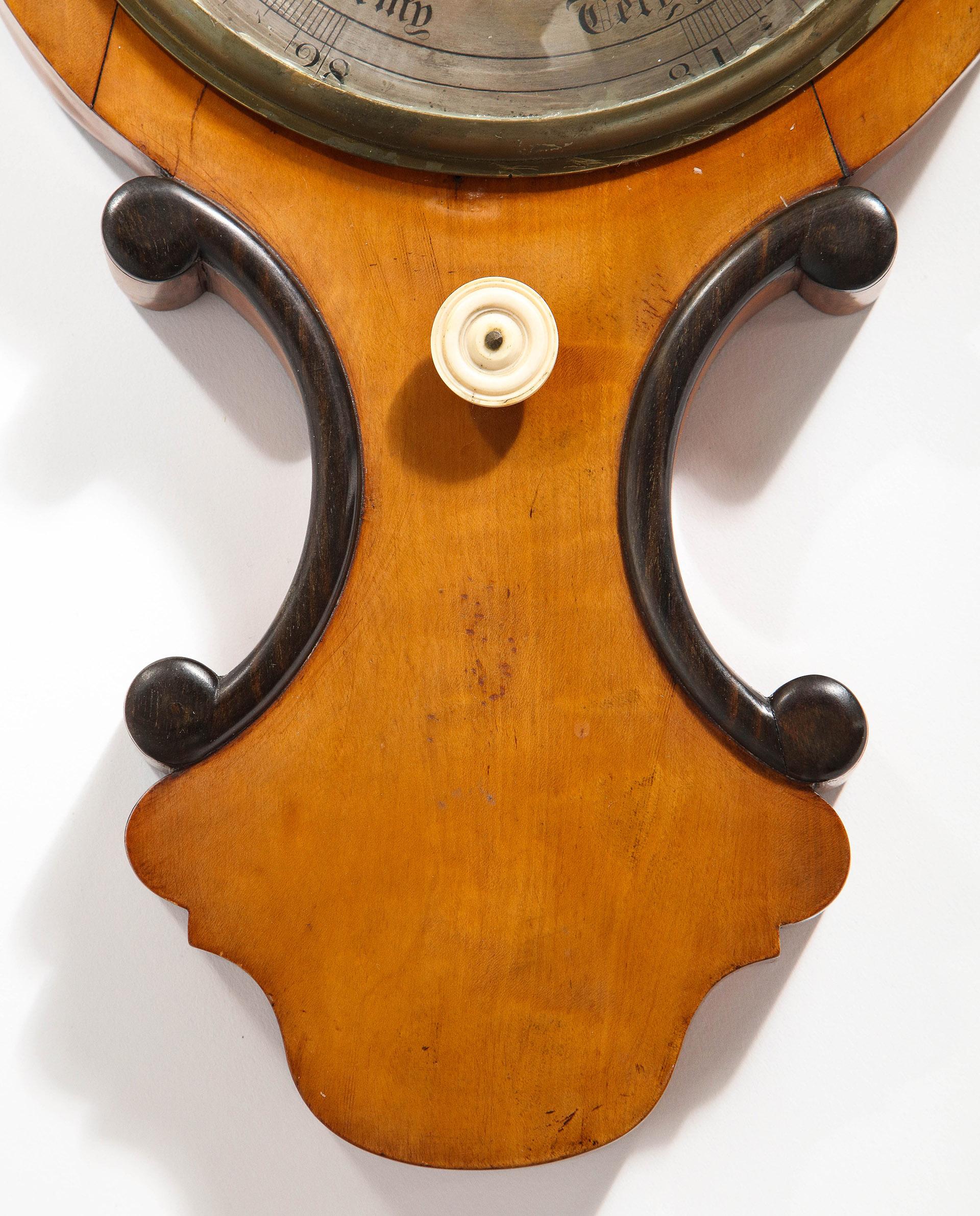 Elegant Satinwood Barometer, by John Charles Dennis, 1833-1866 1