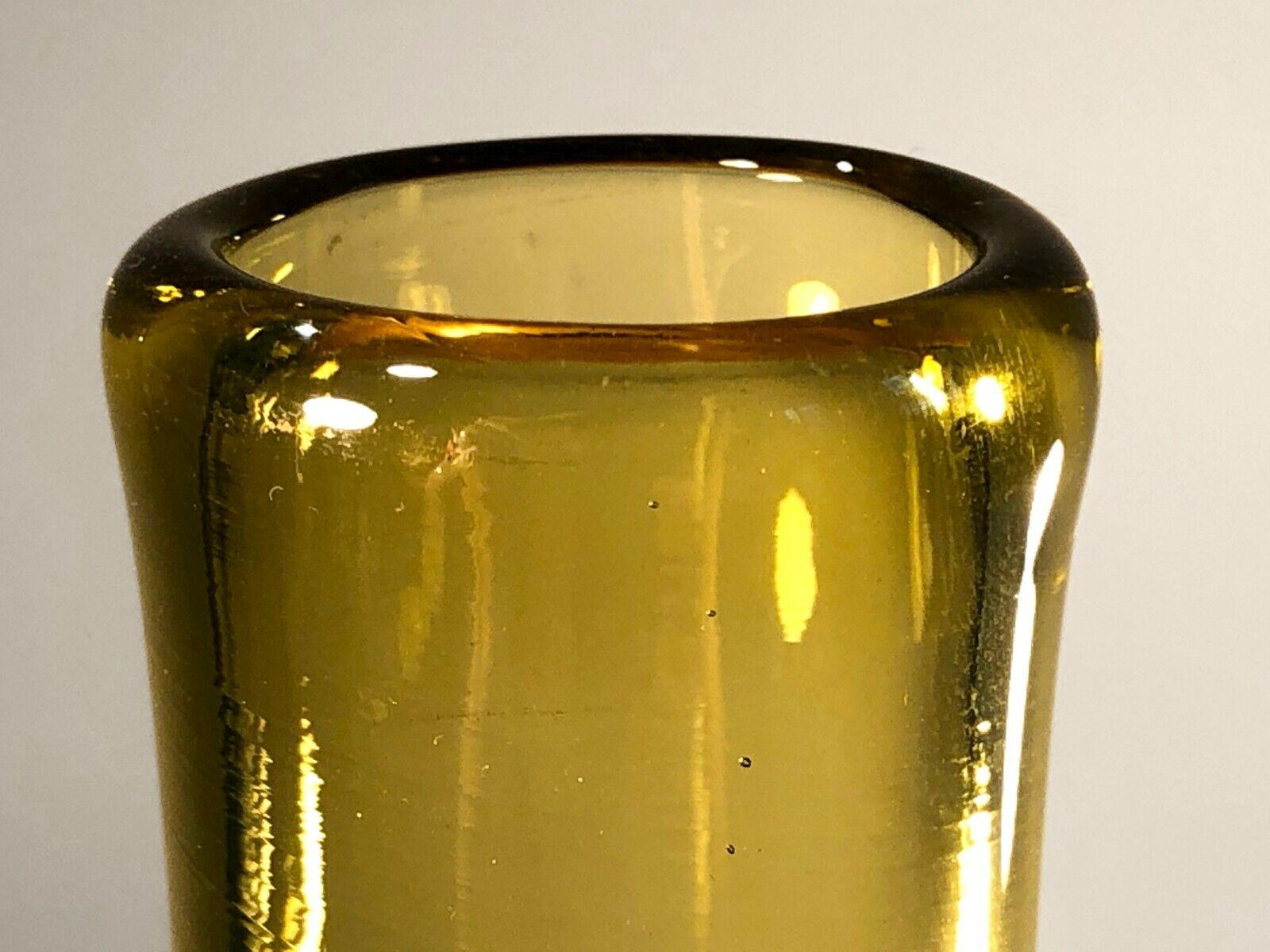 French A MID-CENTURY-MODERN Blown GLASS VASE by CLAUDE MORIN, DIEULEFIT, France 1970 For Sale