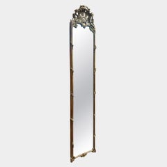 An Elegant Tall French Antique Gold Gilt Mirror