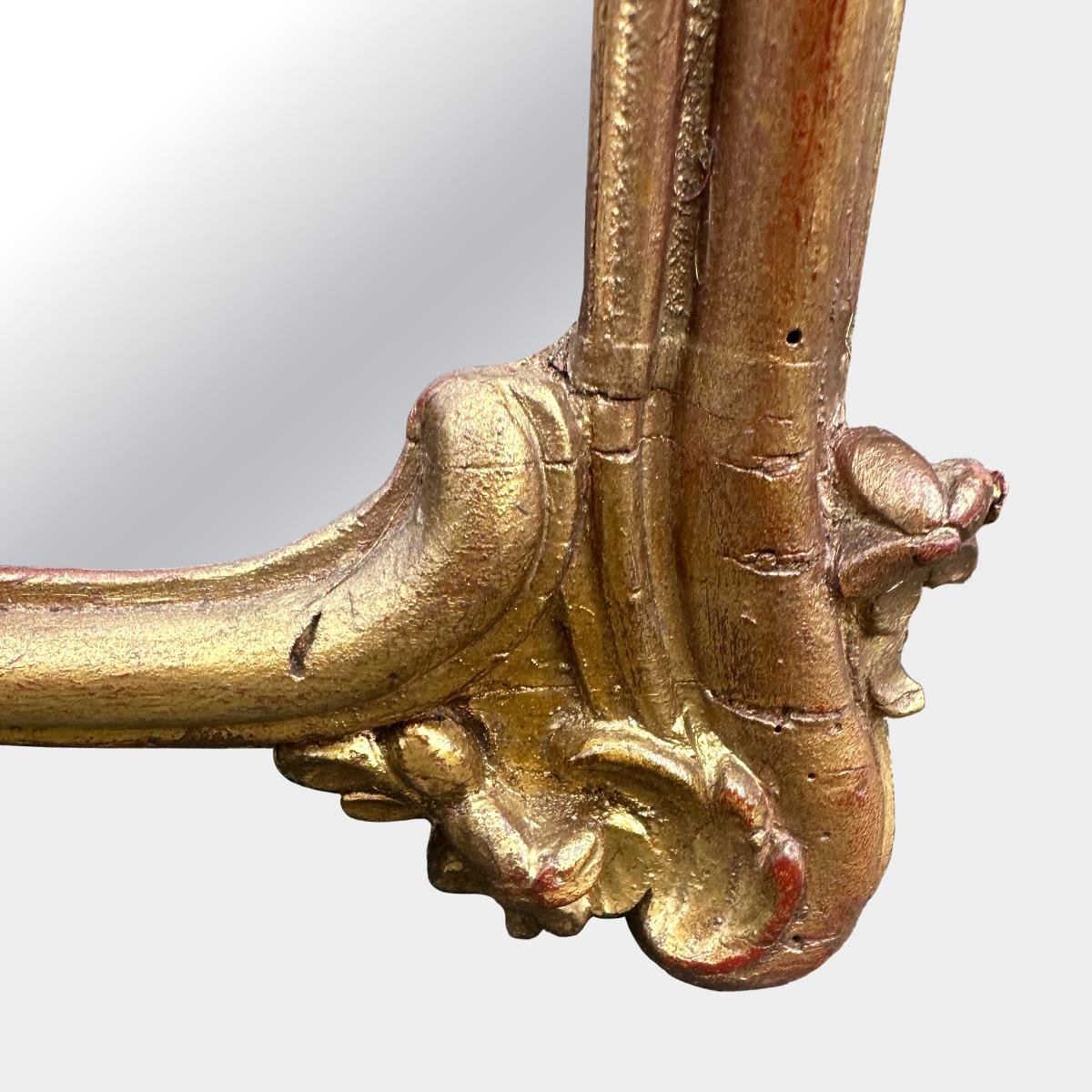 Un elegante specchio alto Antique French con doratura in oro In condizioni buone in vendita a London, GB