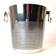 Elegant Wine Cooler with Decor of Waves from 1930s-1940s