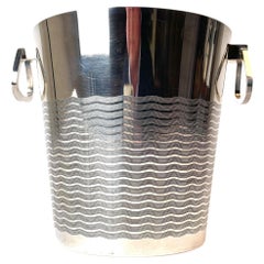Elegant Wine Cooler with Decor of Waves from 1930s-1940s