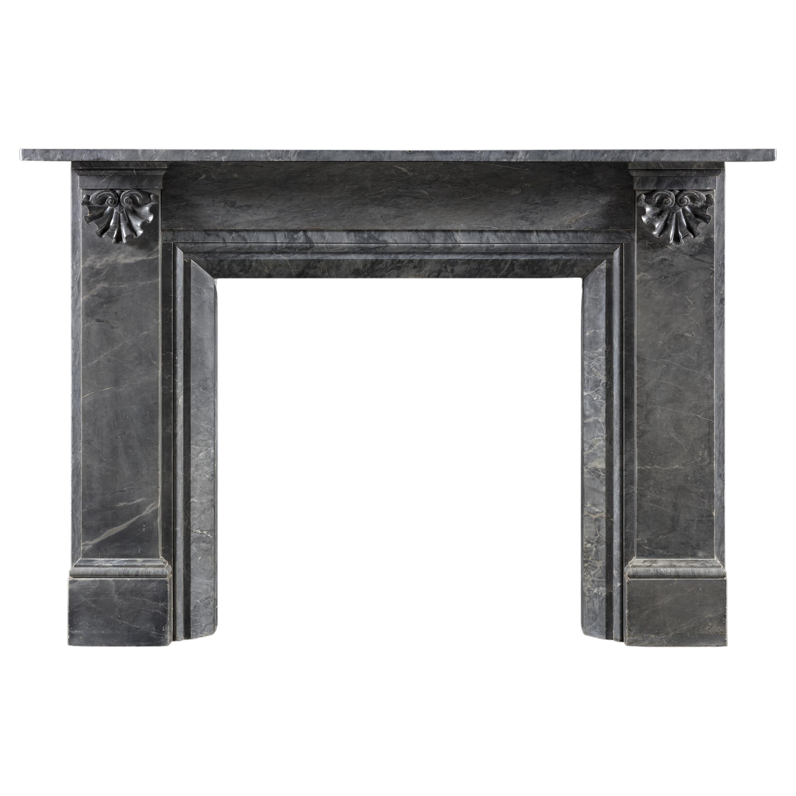 Elegantly Architectural, Bardiglio, William IV Fireplace For Sale