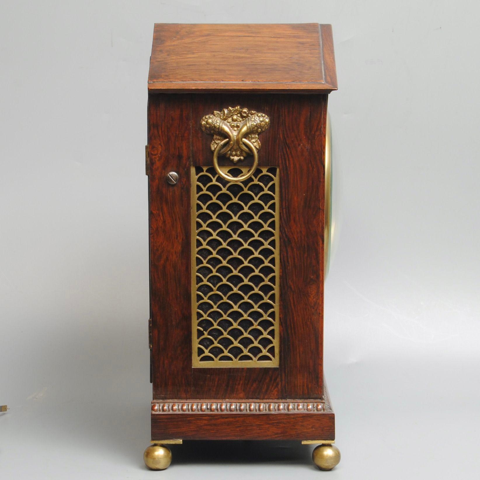 Inlay An Elegany Regency Rosewood And Brass Inlaid Bracket Clock