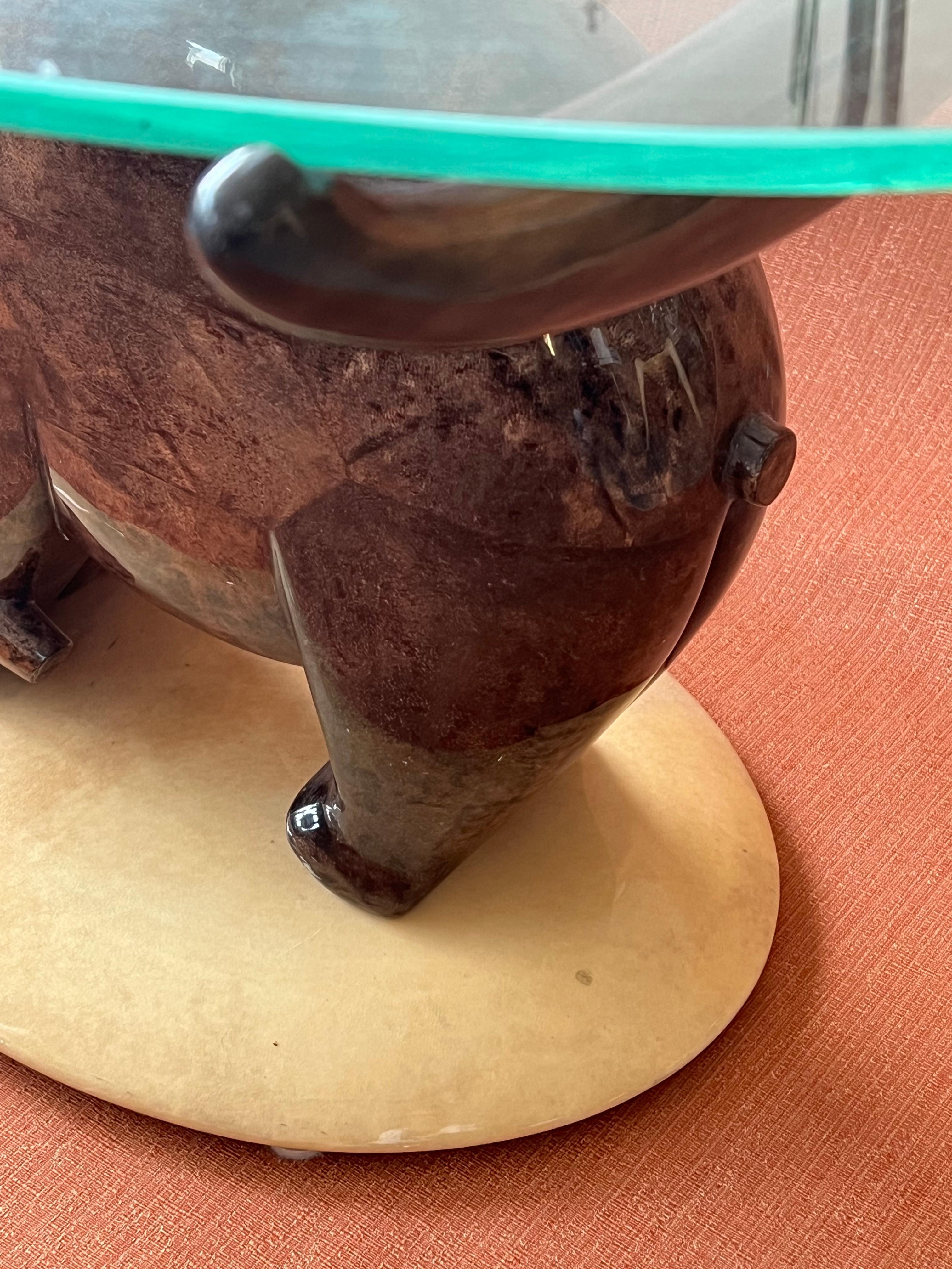 Table à cocktail éléphant d'Aldo Tura en vente 11