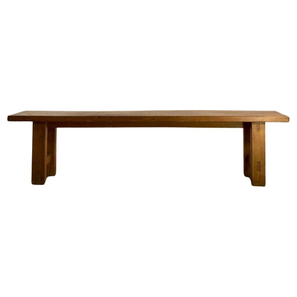A MID-CENTURY-MODERN MODERNIST Elm Bench, PIERRE CHAPO Style, France 1950 For Sale