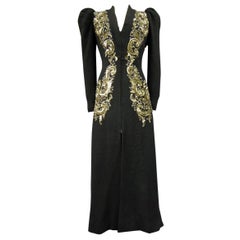 An Elsa Schiaparelli Woolen Embroidered Couture Evening Coat - France Circa 1939