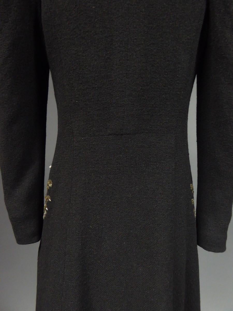 An Elsa Schiaparelli Woolen Embroidered Couture Evening Coat - France Circa 1939 For Sale 3